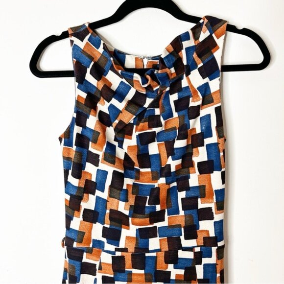 MANGO Suit Mini Dress Pencil sleeveless geometric pattern Size XS - Picture 8 of 16